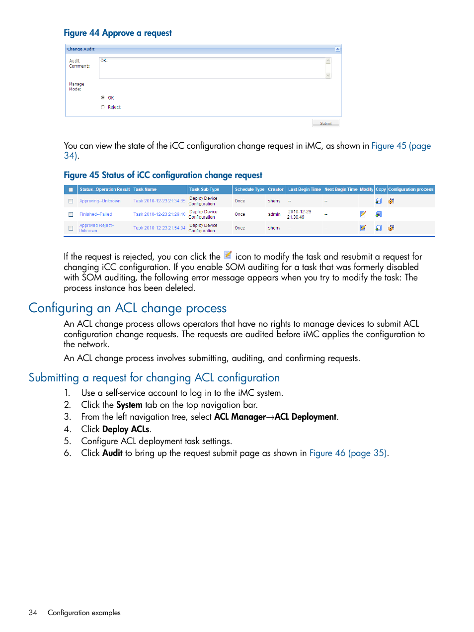 Configuring an acl change process | HP Intelligent Management Center Licenses User Manual | Page 34 / 43