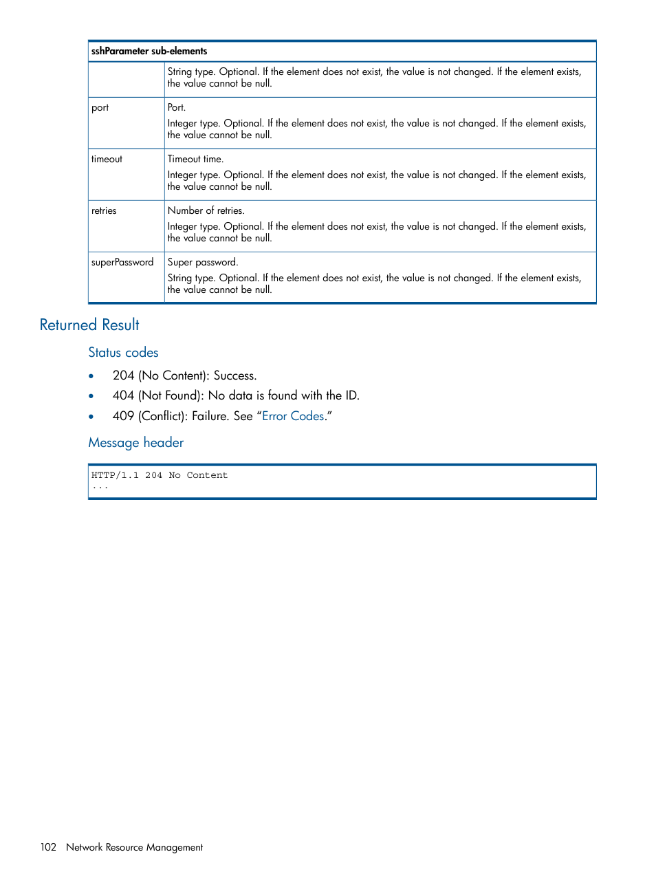 Returned result | HP Intelligent Management Center Licenses User Manual | Page 102 / 438