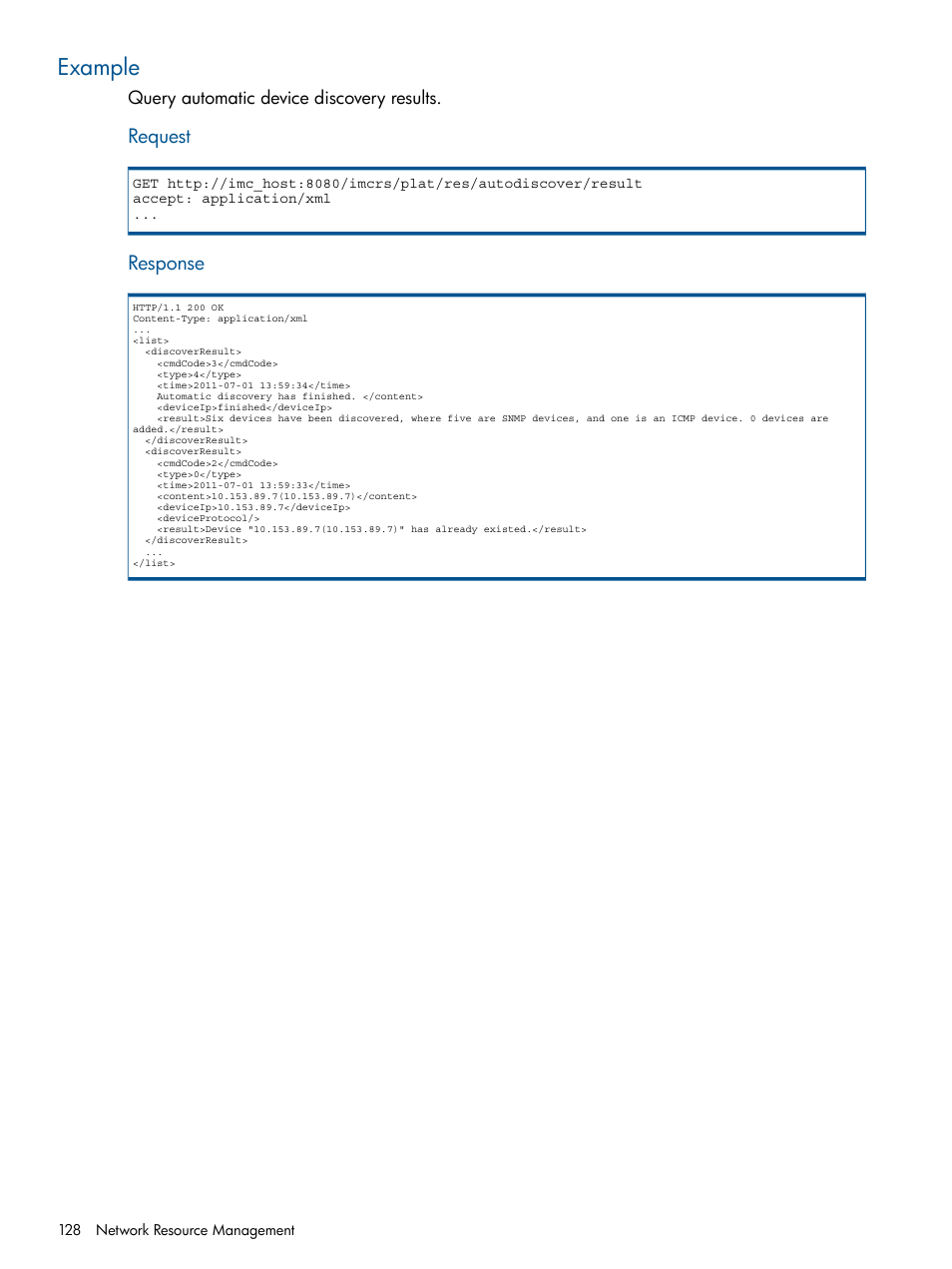 Example | HP Intelligent Management Center Licenses User Manual | Page 128 / 438