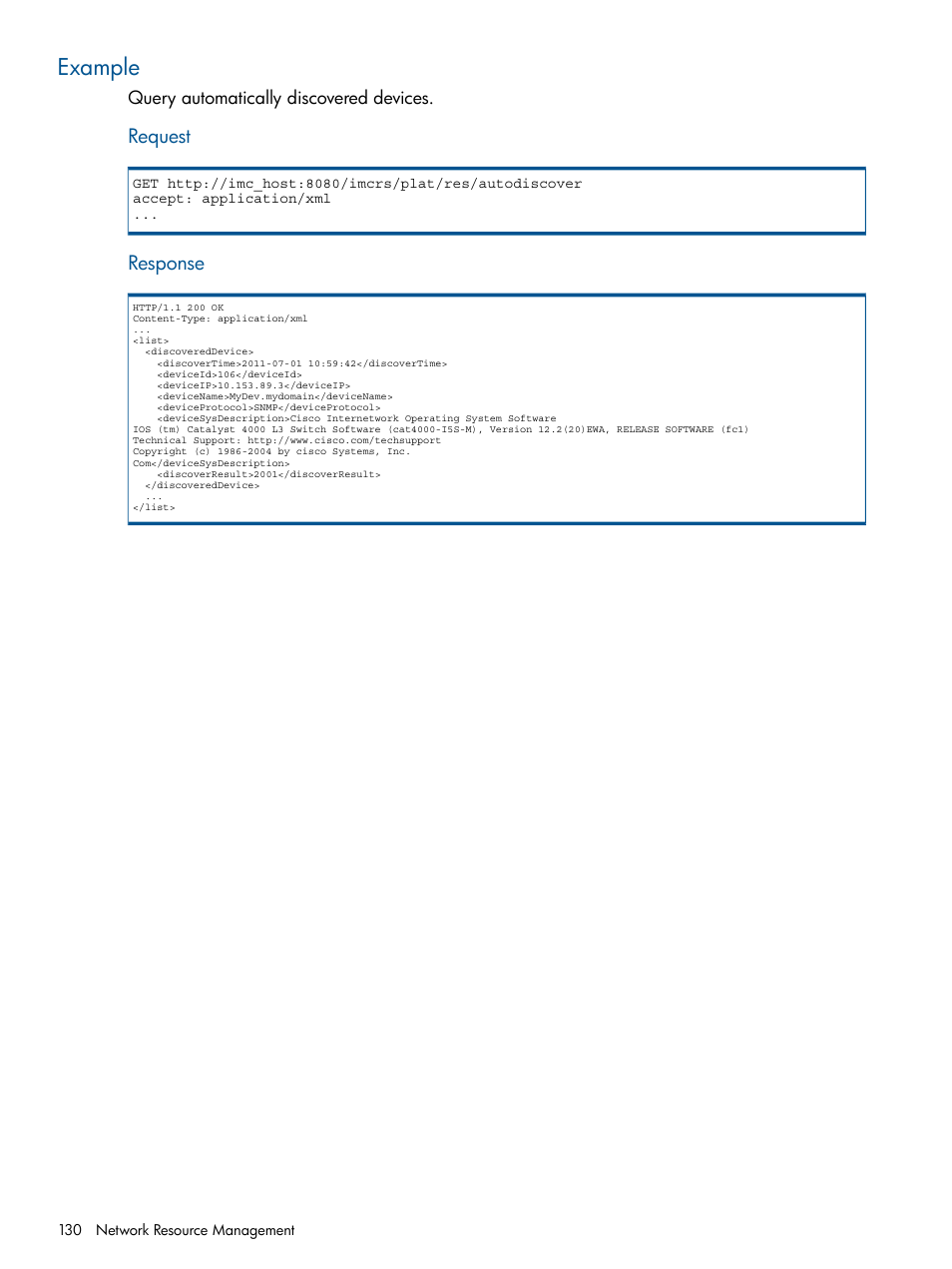 Example | HP Intelligent Management Center Licenses User Manual | Page 130 / 438