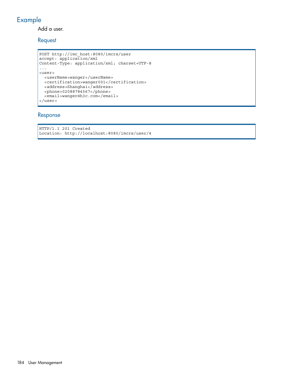 Example | HP Intelligent Management Center Licenses User Manual | Page 184 / 438