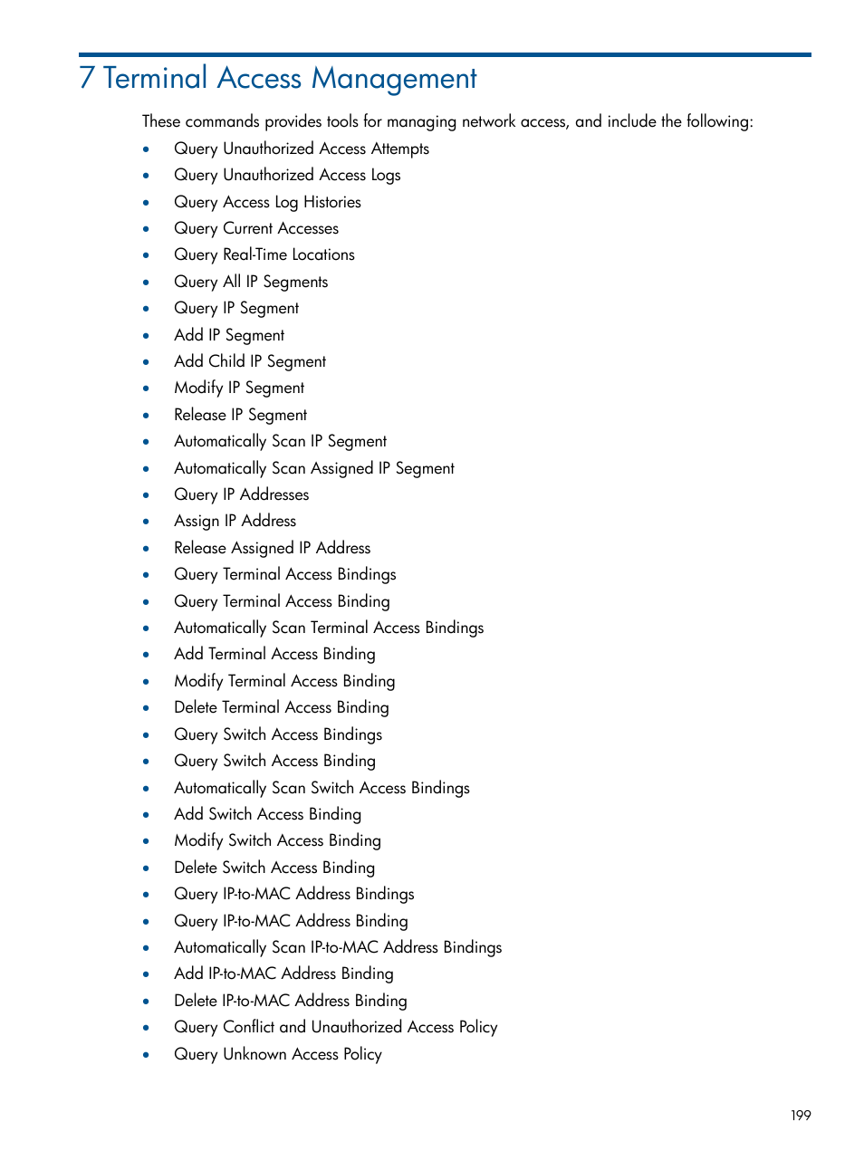 7 terminal access management | HP Intelligent Management Center Licenses User Manual | Page 199 / 438