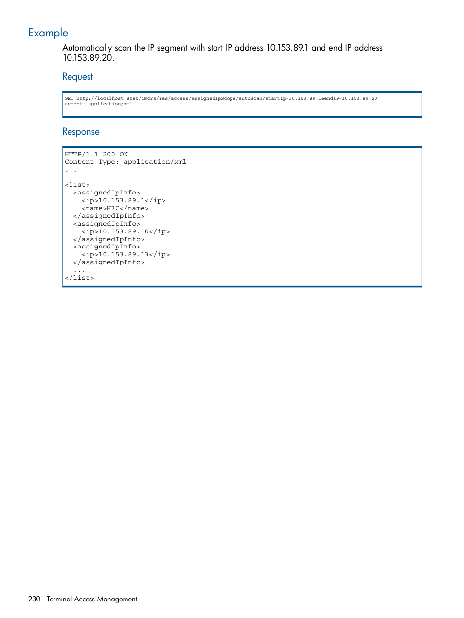 Example | HP Intelligent Management Center Licenses User Manual | Page 230 / 438