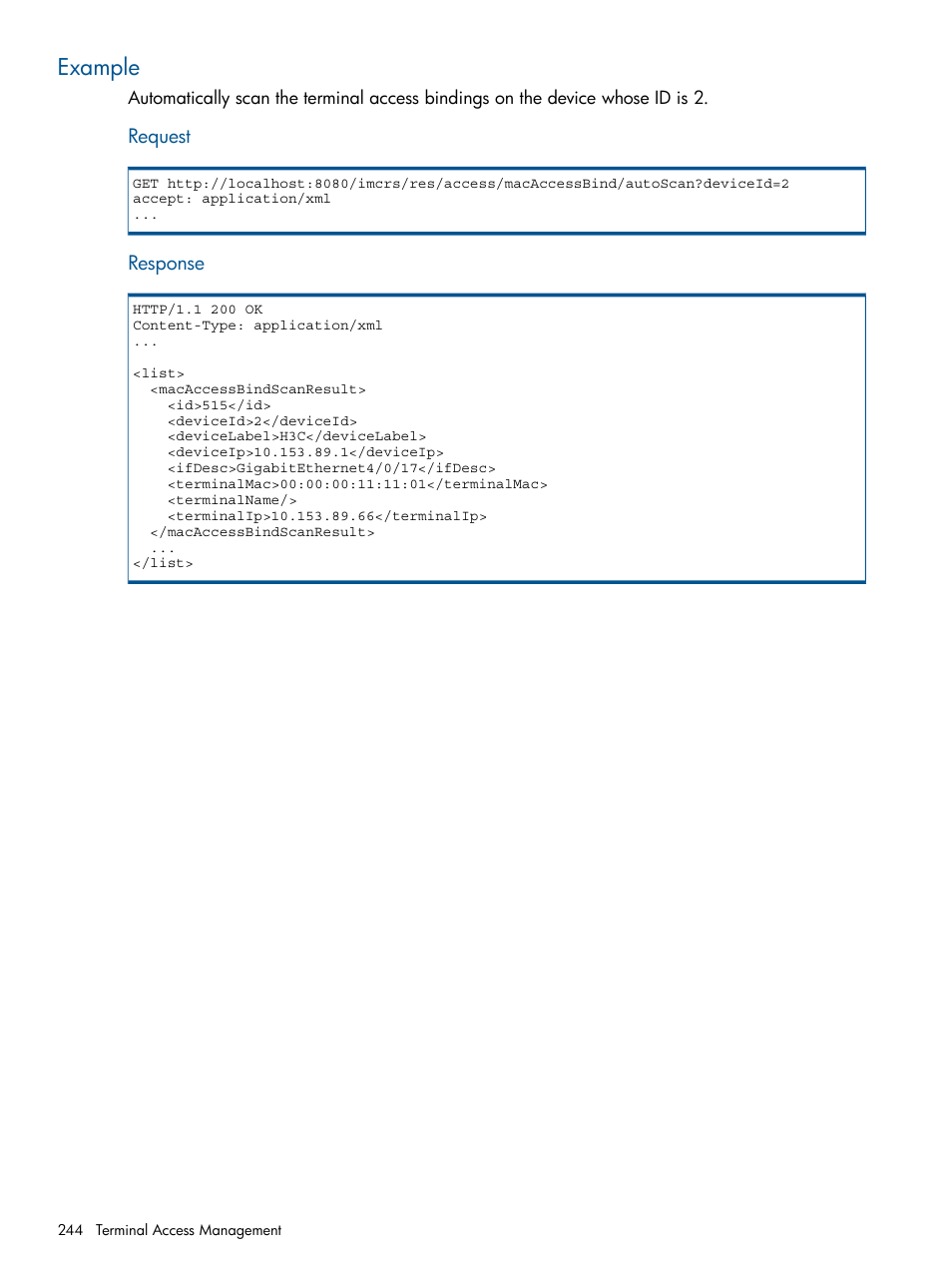 Example | HP Intelligent Management Center Licenses User Manual | Page 244 / 438