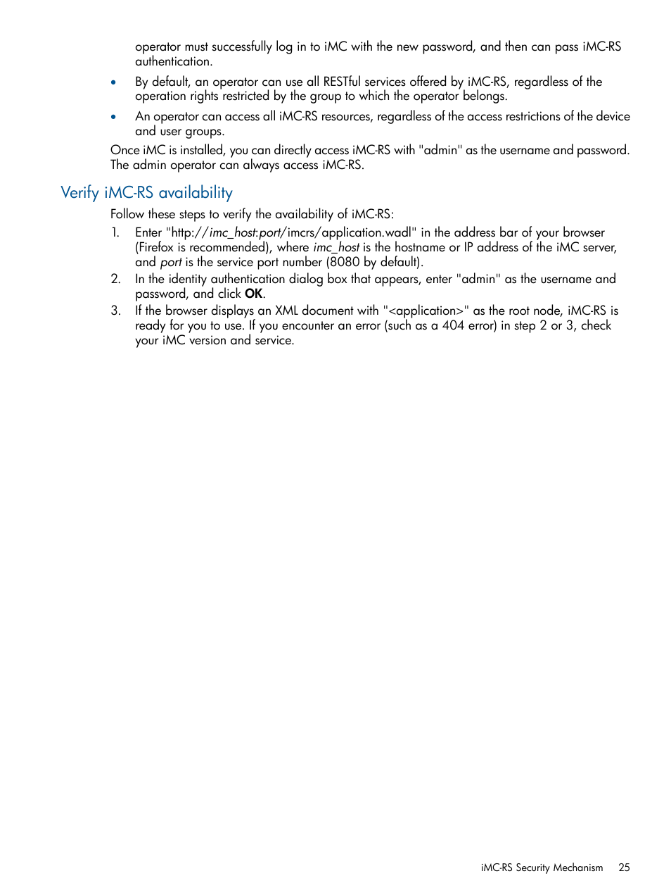 Verify imc-rs availability | HP Intelligent Management Center Licenses User Manual | Page 25 / 438