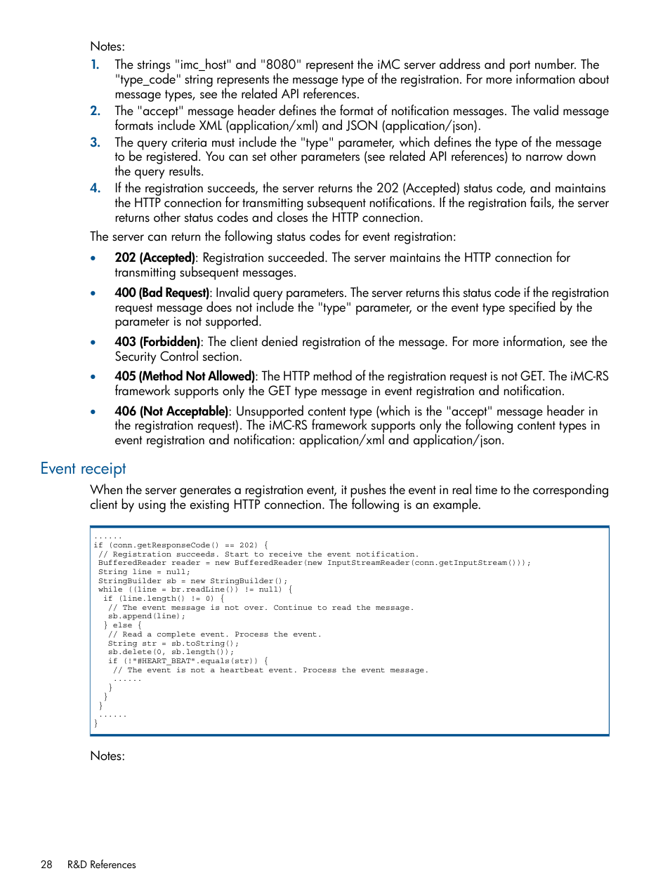 Event receipt | HP Intelligent Management Center Licenses User Manual | Page 28 / 438