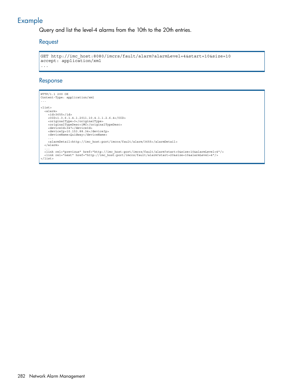 Example | HP Intelligent Management Center Licenses User Manual | Page 282 / 438