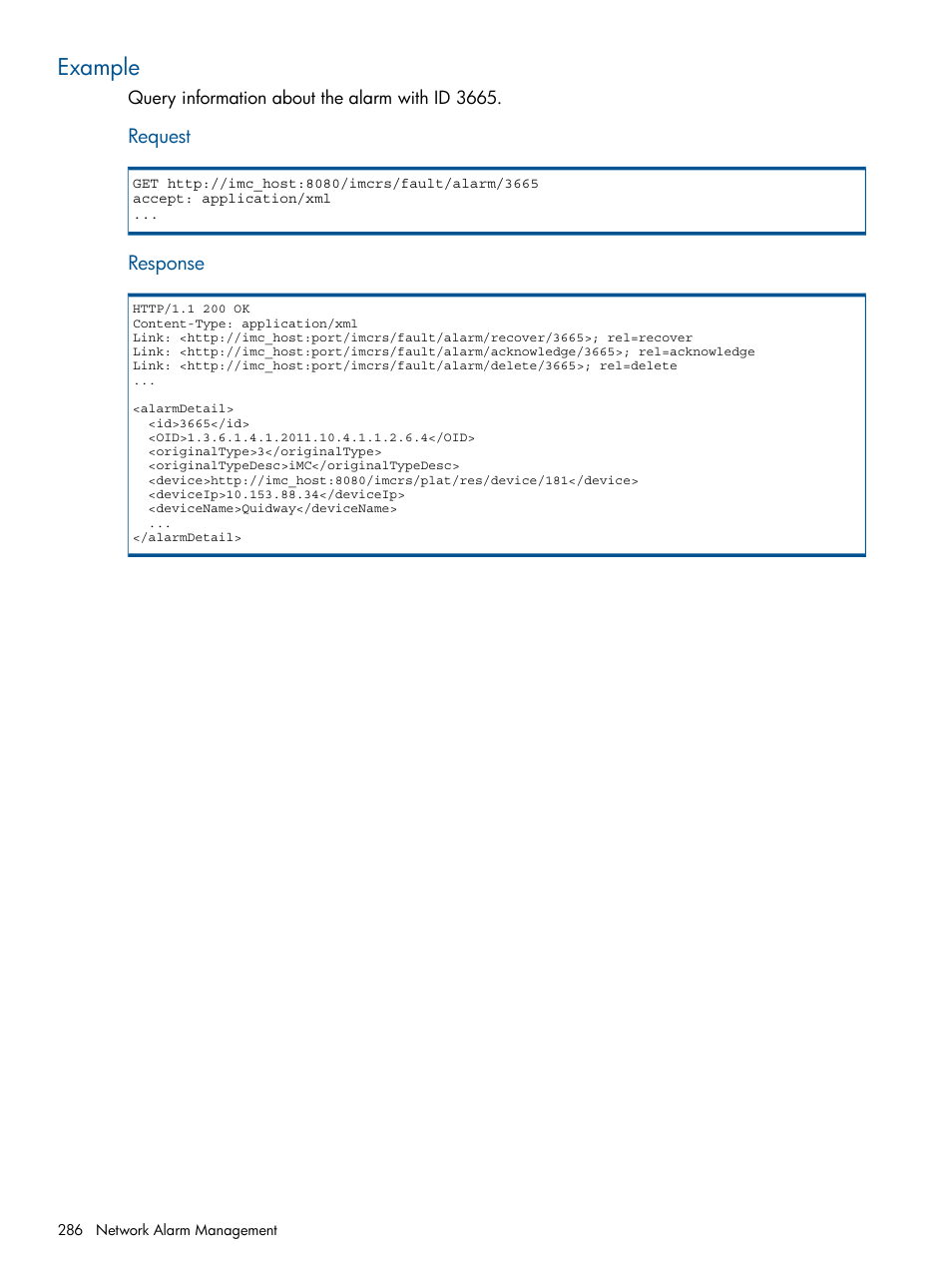 Example | HP Intelligent Management Center Licenses User Manual | Page 286 / 438