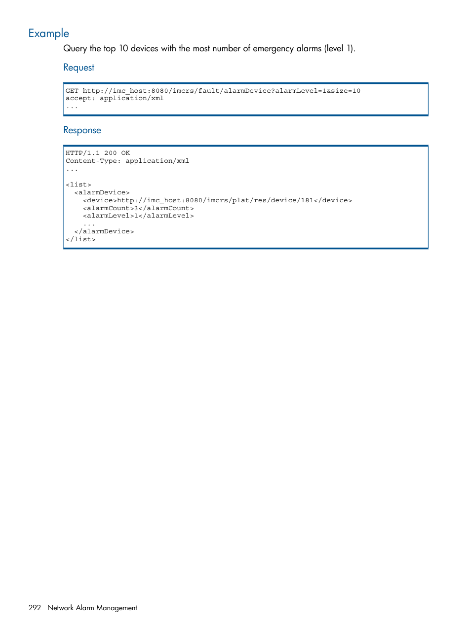 Example | HP Intelligent Management Center Licenses User Manual | Page 292 / 438