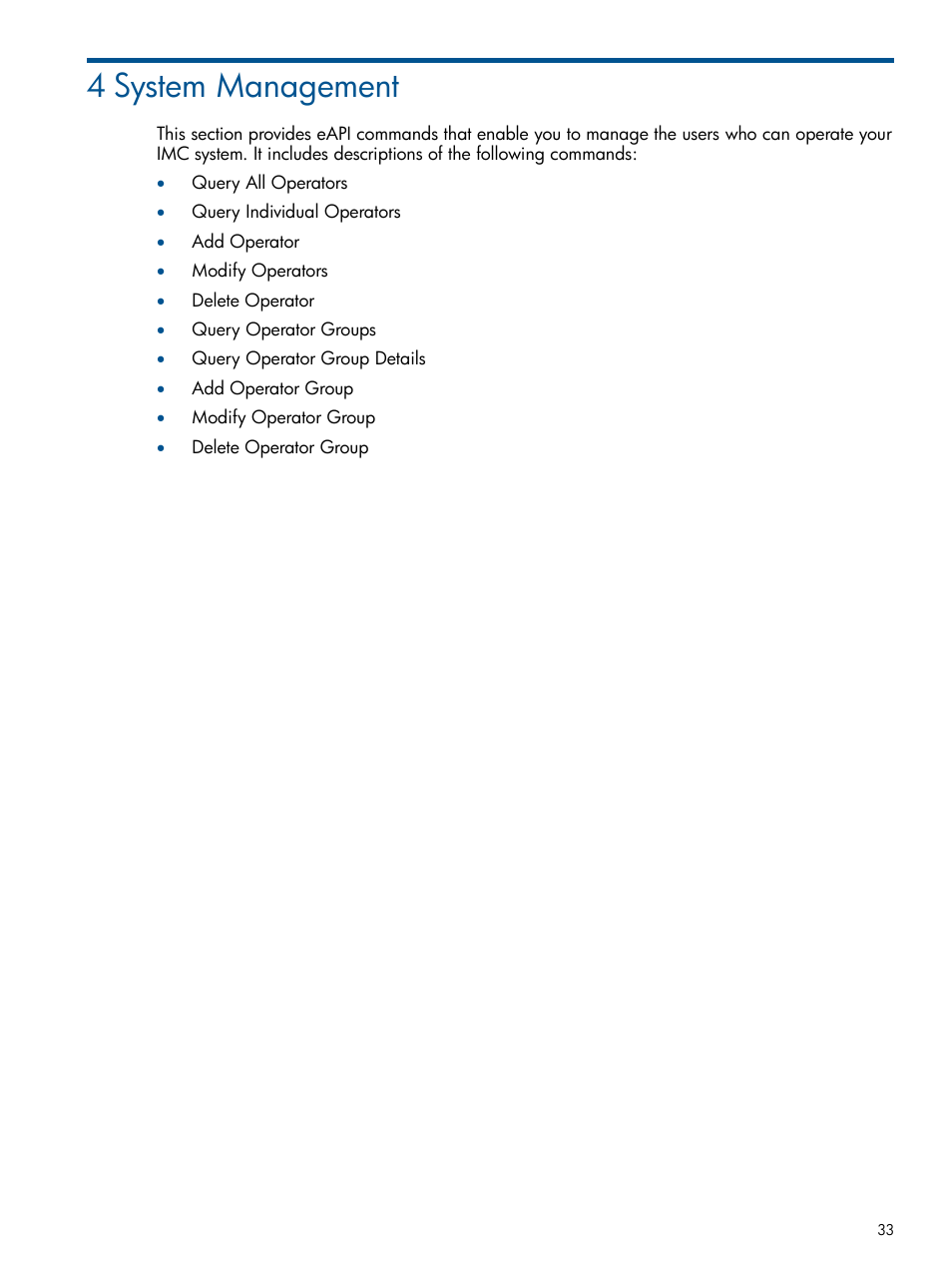 4 system management | HP Intelligent Management Center Licenses User Manual | Page 33 / 438