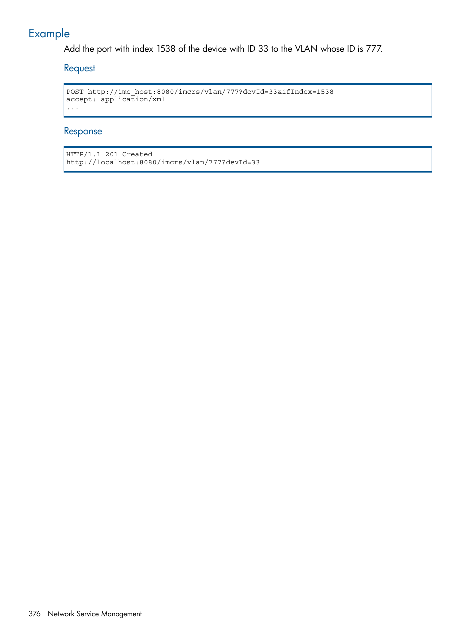 Example | HP Intelligent Management Center Licenses User Manual | Page 376 / 438