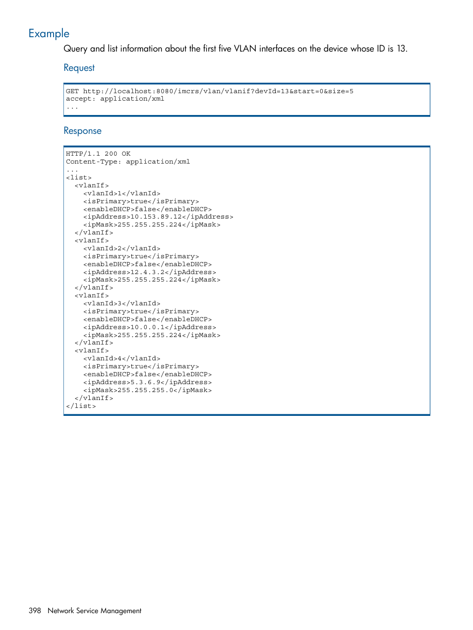 Example | HP Intelligent Management Center Licenses User Manual | Page 398 / 438