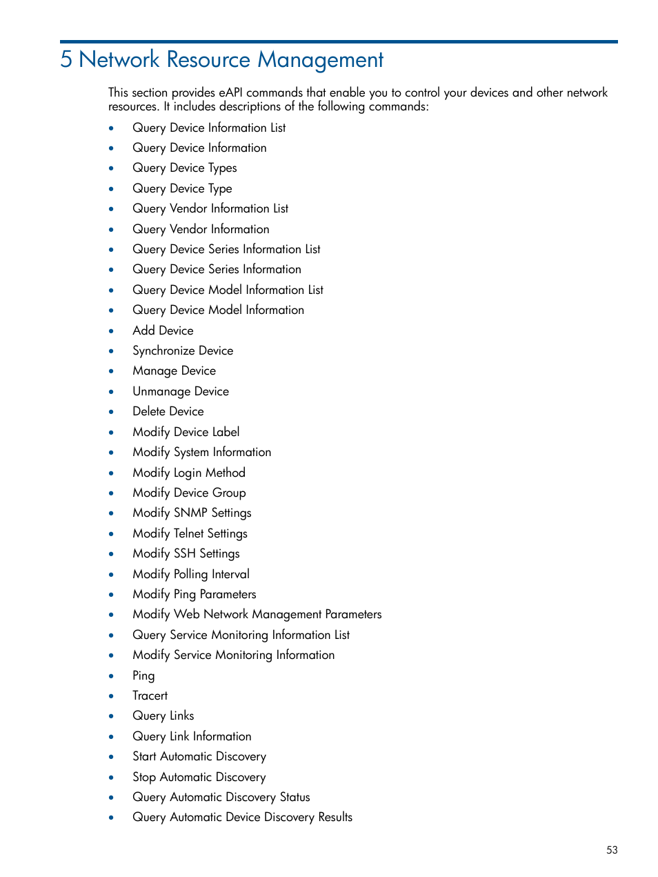 5 network resource management | HP Intelligent Management Center Licenses User Manual | Page 53 / 438