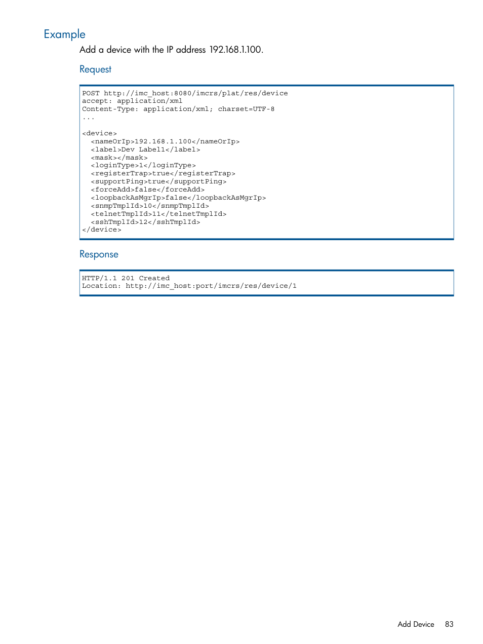 Example | HP Intelligent Management Center Licenses User Manual | Page 83 / 438