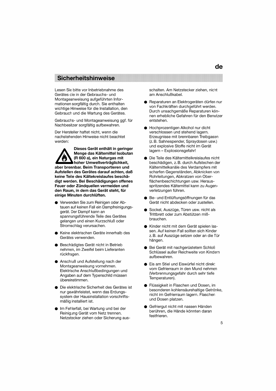Sicherheitshinweise de | Bosch KGV36610 User Manual | Page 5 / 141