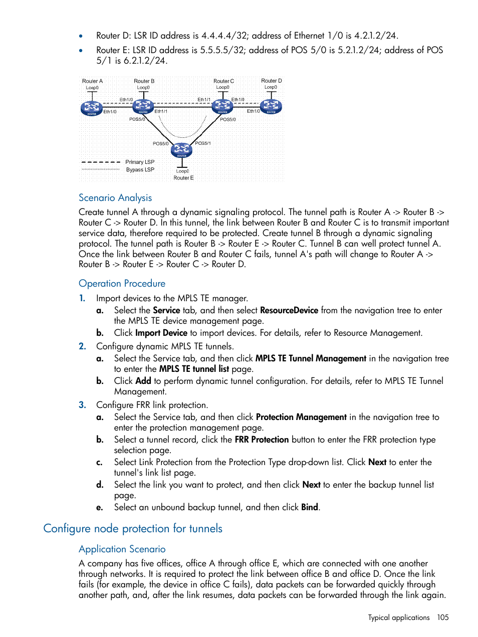 Configure node protection for tunnels | HP Intelligent Management Center Licenses User Manual | Page 105 / 140