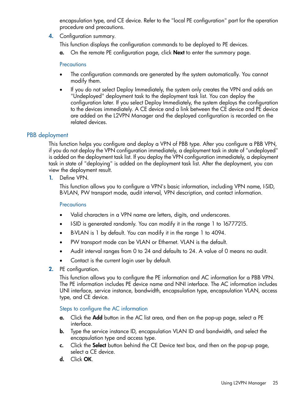 Pbb deployment | HP Intelligent Management Center Licenses User Manual | Page 25 / 140