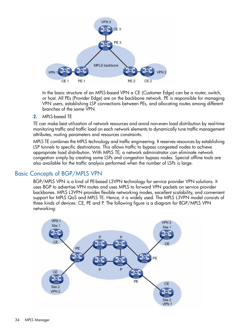 Basic concepts of bgp/mpls vpn | HP Intelligent Management Center Licenses User Manual | Page 34 / 140