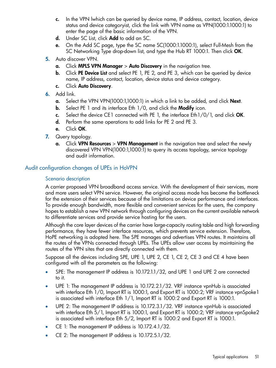 Audit configuration changes of upes in hovpn | HP Intelligent Management Center Licenses User Manual | Page 51 / 140