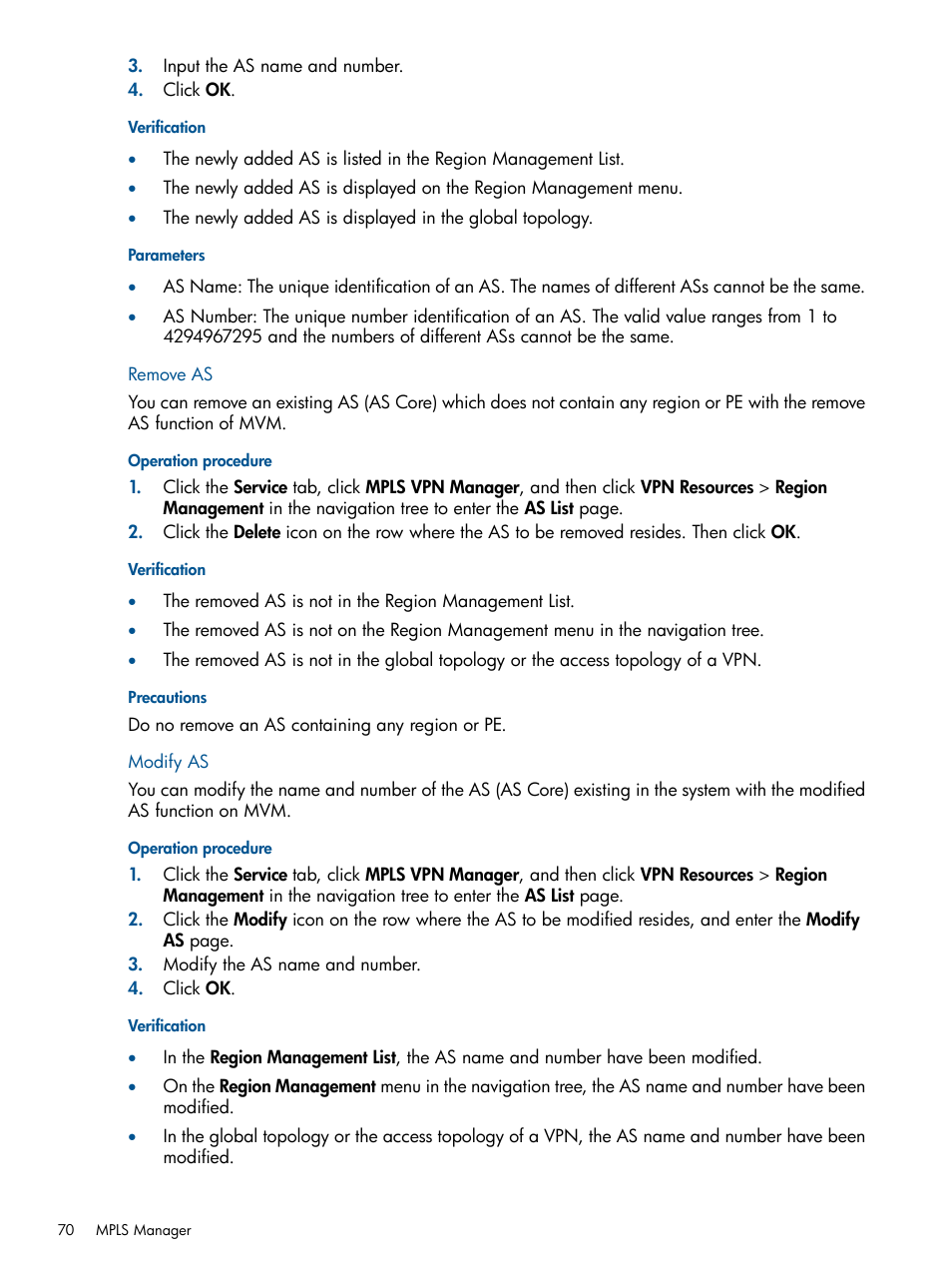 Remove as, Modify as, Remove as modify as | HP Intelligent Management Center Licenses User Manual | Page 70 / 140