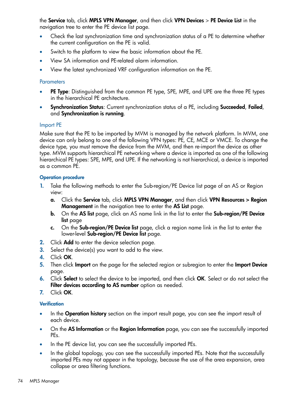 Import pe | HP Intelligent Management Center Licenses User Manual | Page 74 / 140