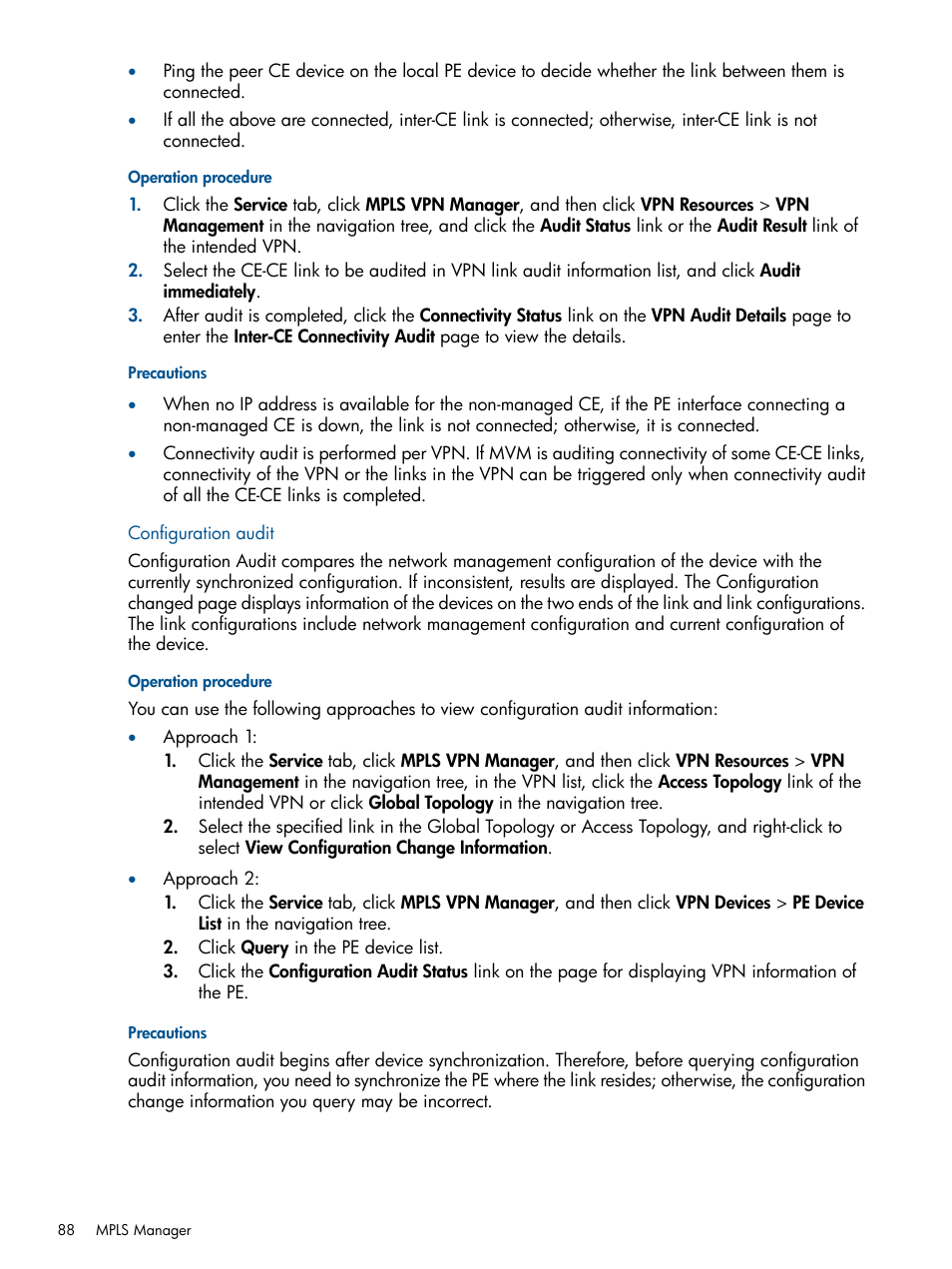 Configuration audit | HP Intelligent Management Center Licenses User Manual | Page 88 / 140