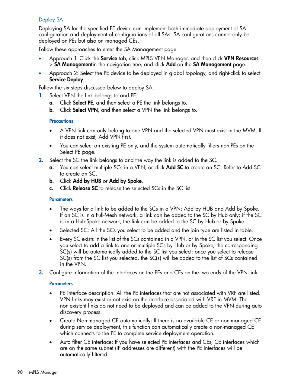 Deploy sa | HP Intelligent Management Center Licenses User Manual | Page 90 / 140