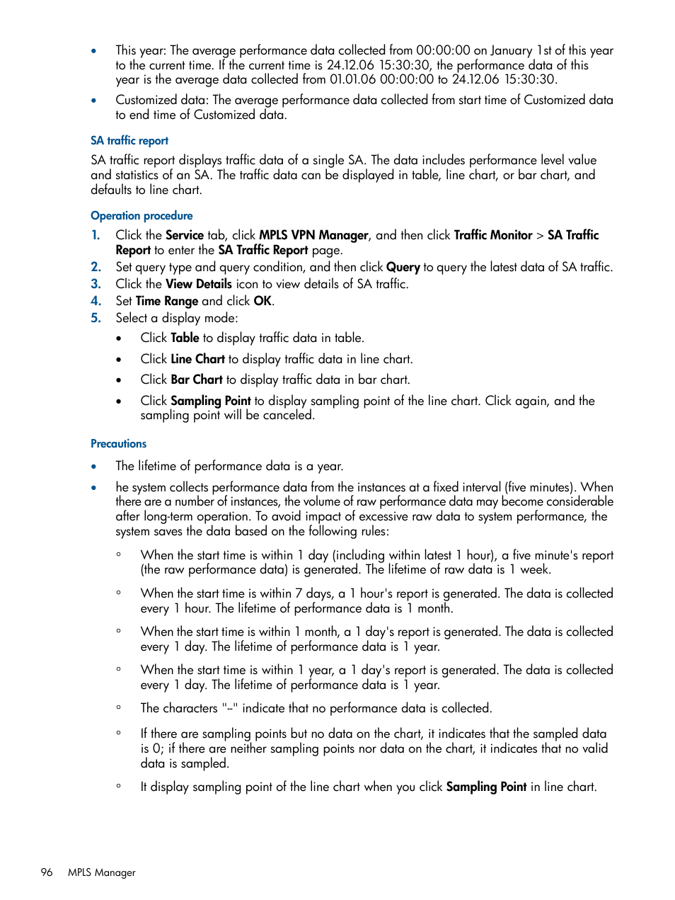 Sa traffic report | HP Intelligent Management Center Licenses User Manual | Page 96 / 140