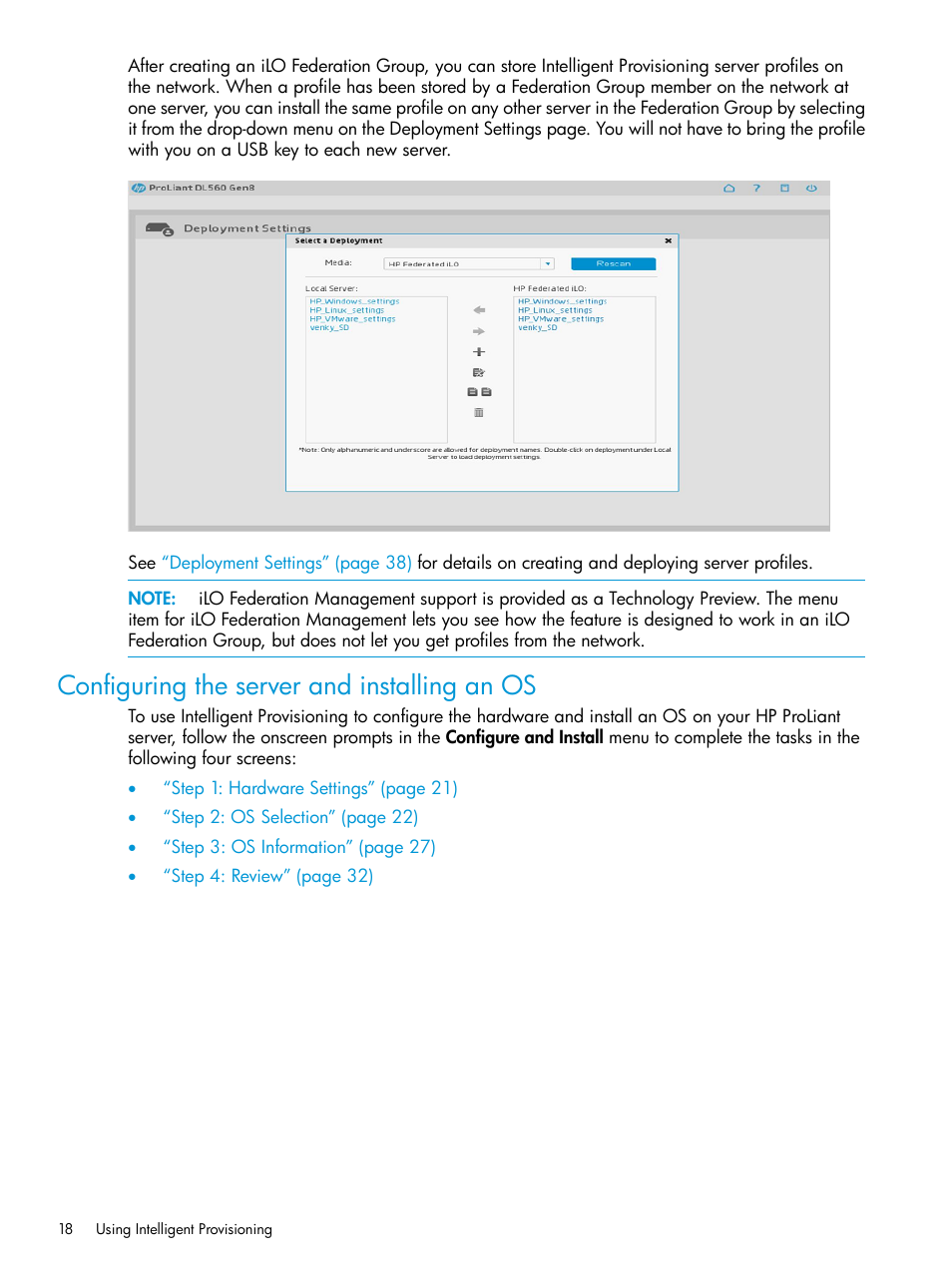 Configuring the server and installing an os | HP ProLiant DL320e Gen8 Server User Manual | Page 18 / 91