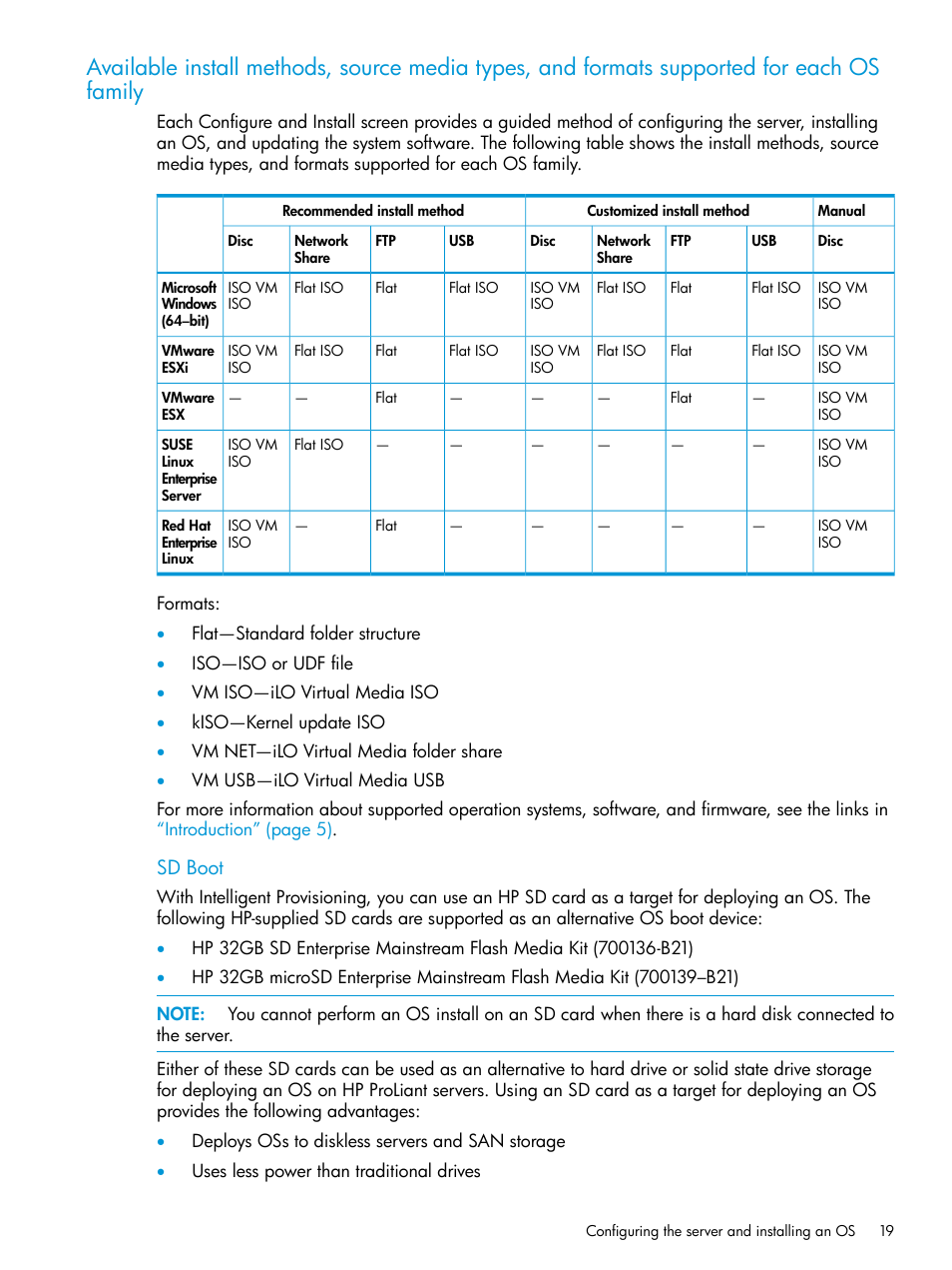 Sd boot | HP ProLiant DL320e Gen8 Server User Manual | Page 19 / 91