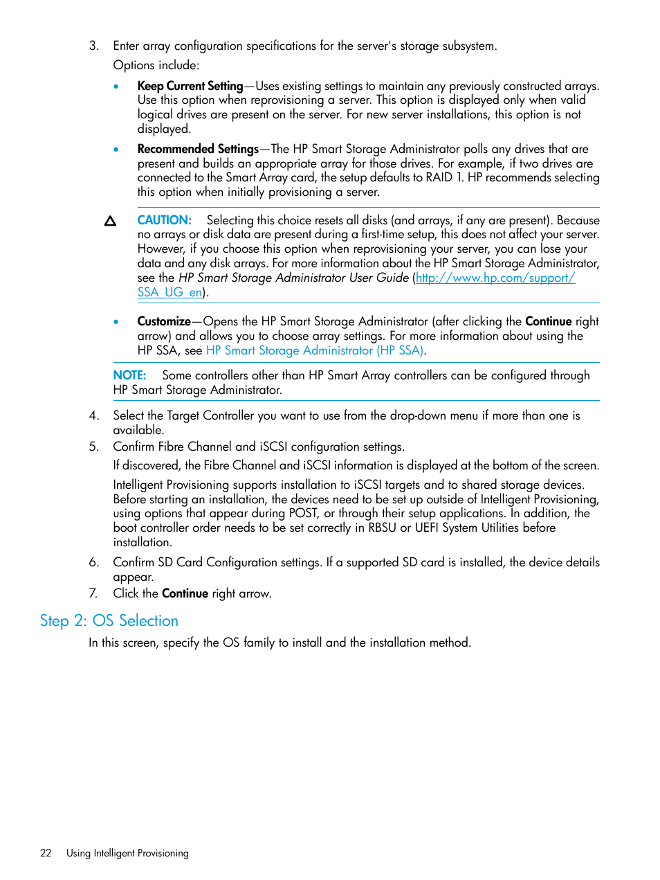 Step 2: os selection | HP ProLiant DL320e Gen8 Server User Manual | Page 22 / 91