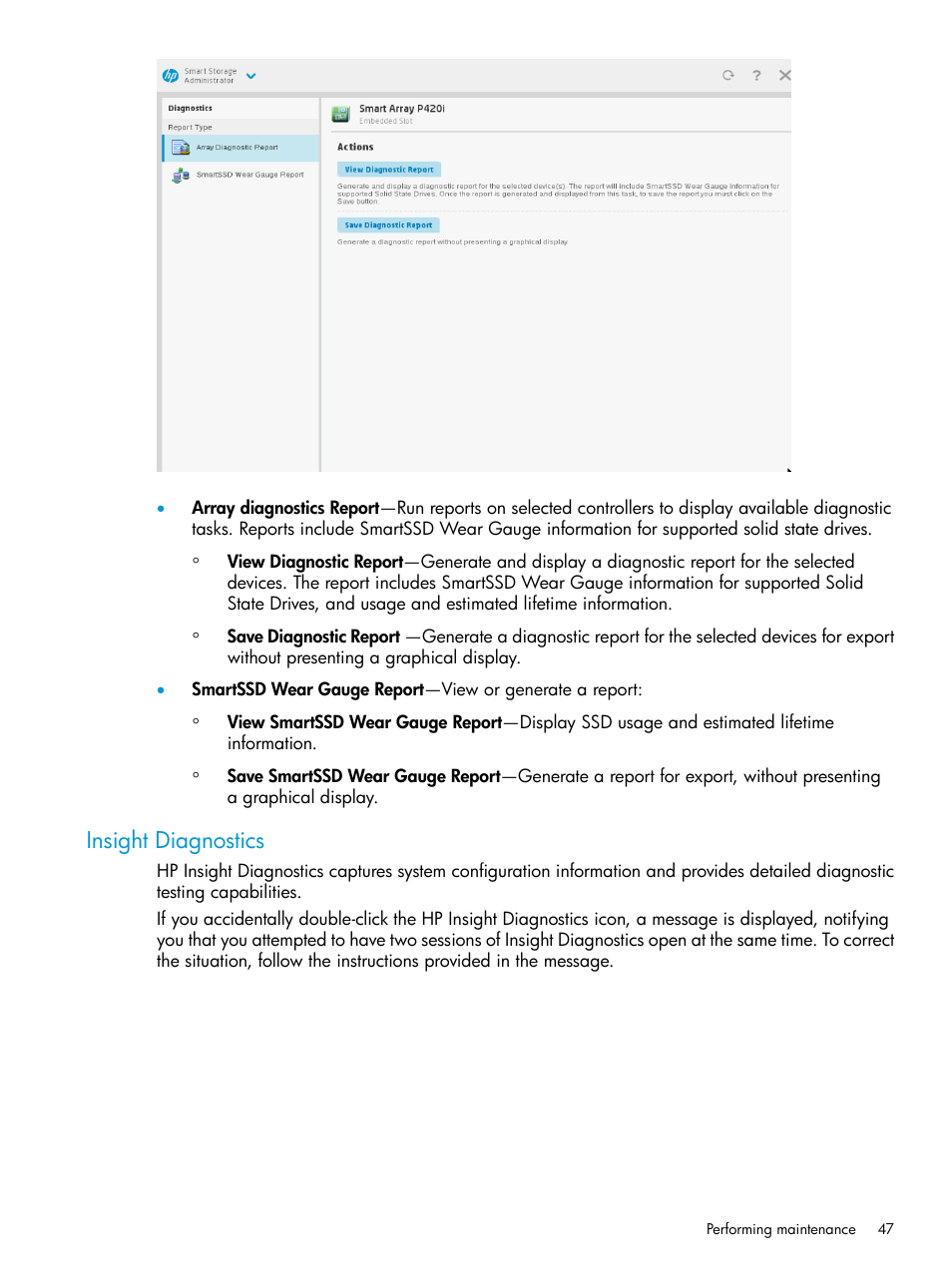 Insight diagnostics | HP ProLiant DL320e Gen8 Server User Manual | Page 47 / 91