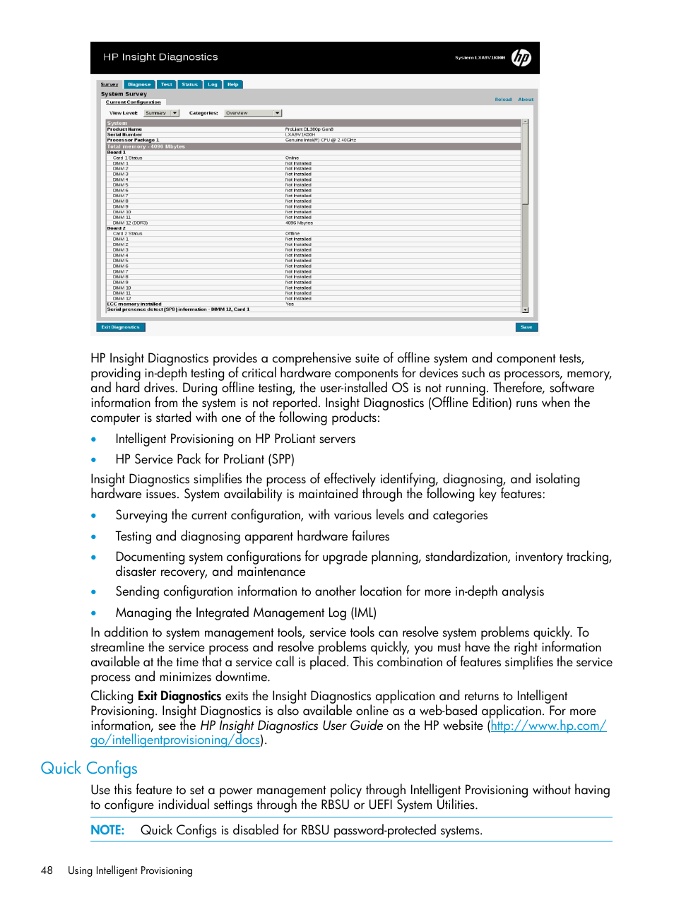 Quick configs | HP ProLiant DL320e Gen8 Server User Manual | Page 48 / 91