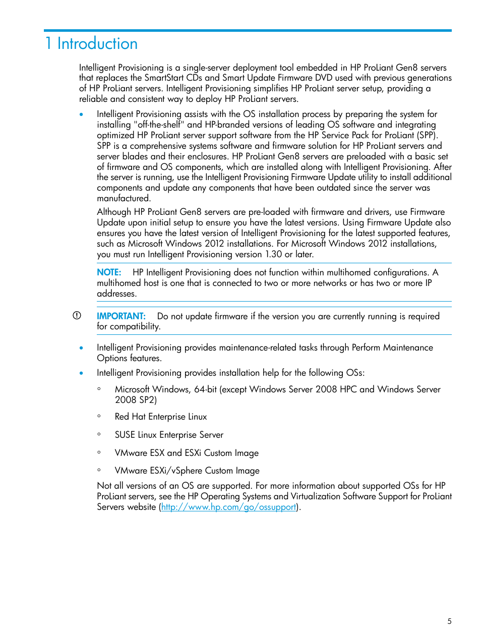 1 introduction | HP ProLiant DL320e Gen8 Server User Manual | Page 5 / 91