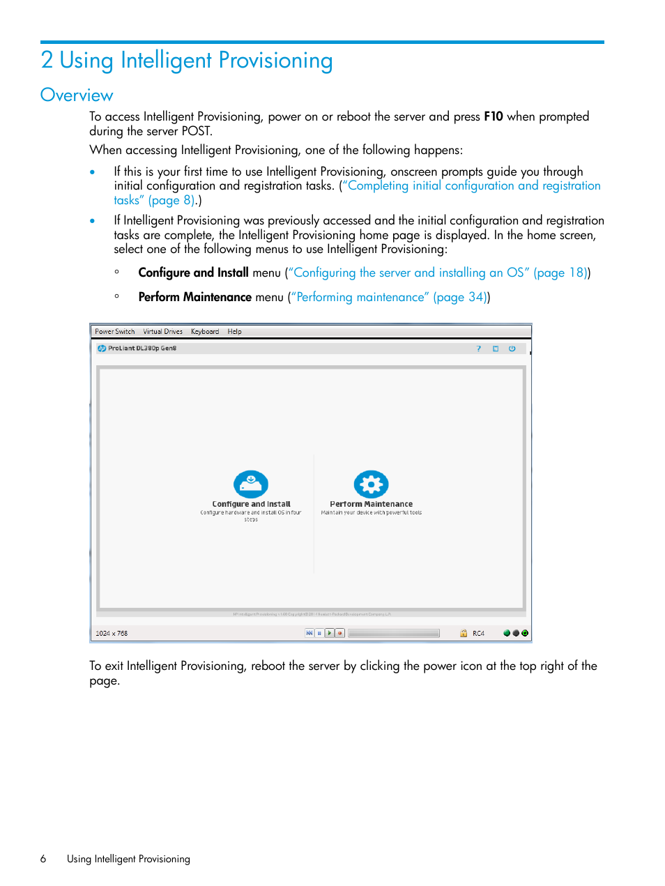 2 using intelligent provisioning, Overview | HP ProLiant DL320e Gen8 Server User Manual | Page 6 / 91