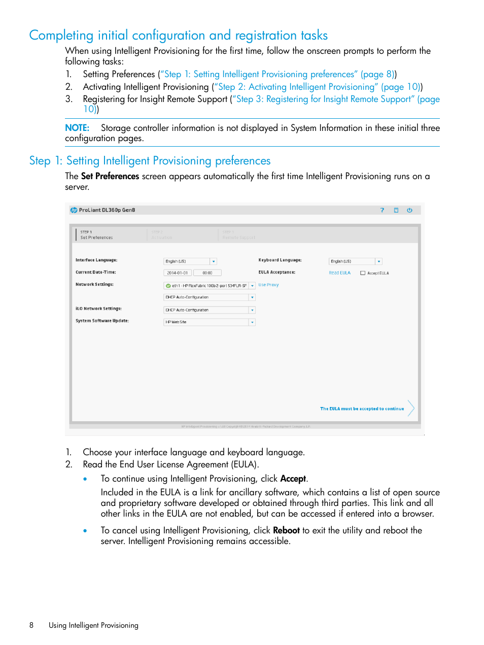 Completing initial configuration and registration | HP ProLiant DL320e Gen8 Server User Manual | Page 8 / 91