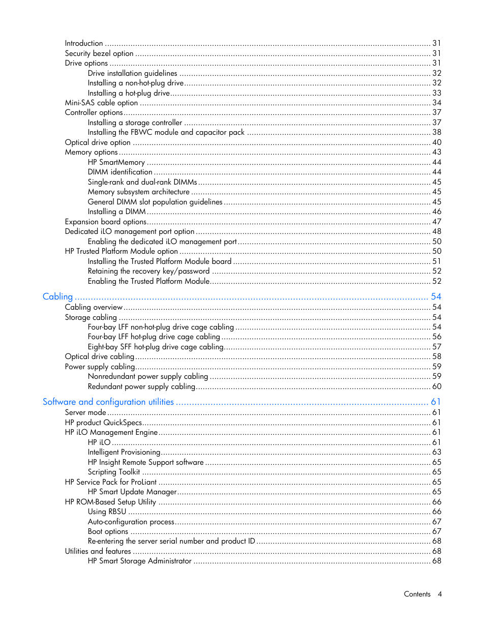 HP ProLiant DL320e Gen8 Server User Manual | Page 4 / 96