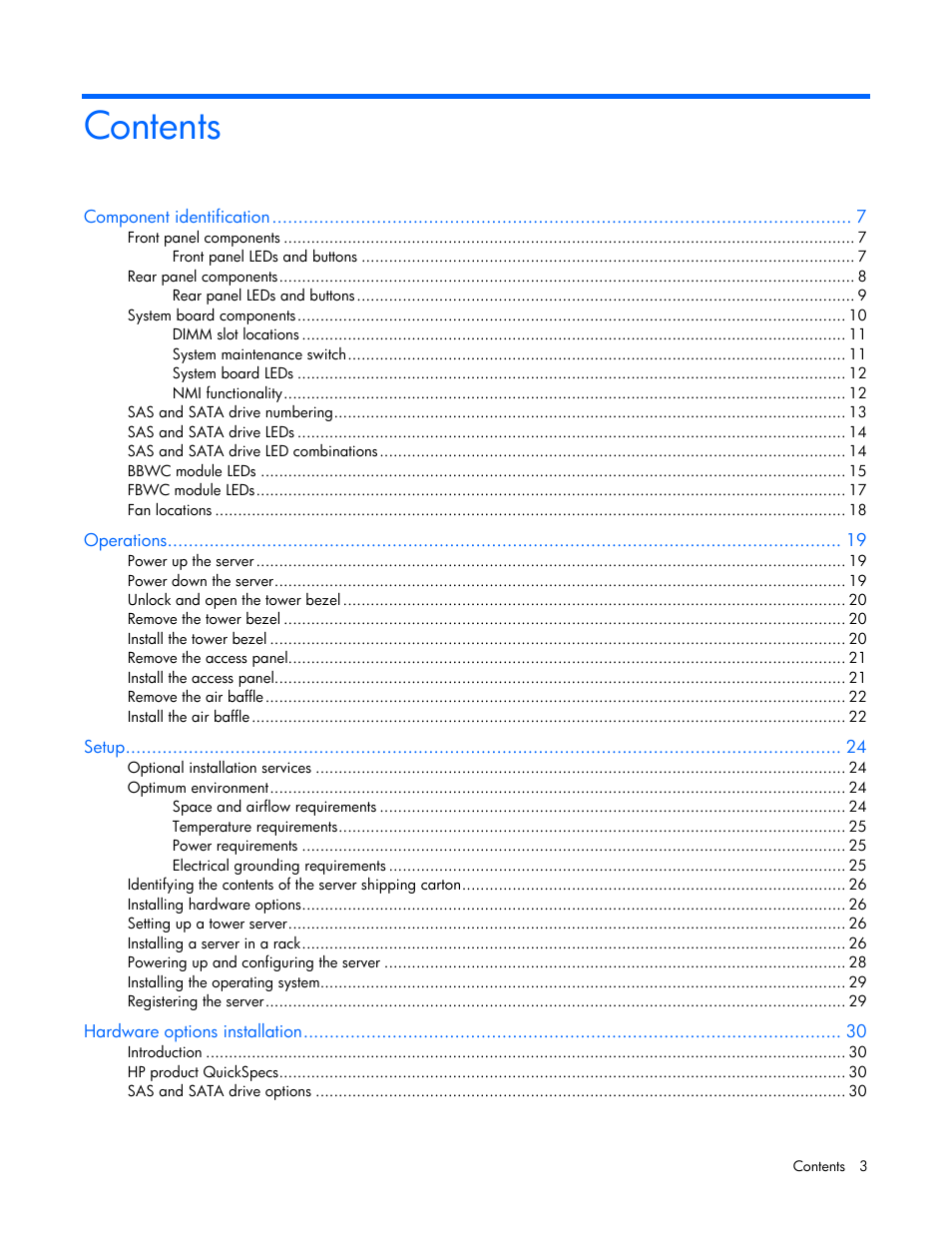 HP ProLiant ML110 G7 Server User Manual | Page 3 / 113