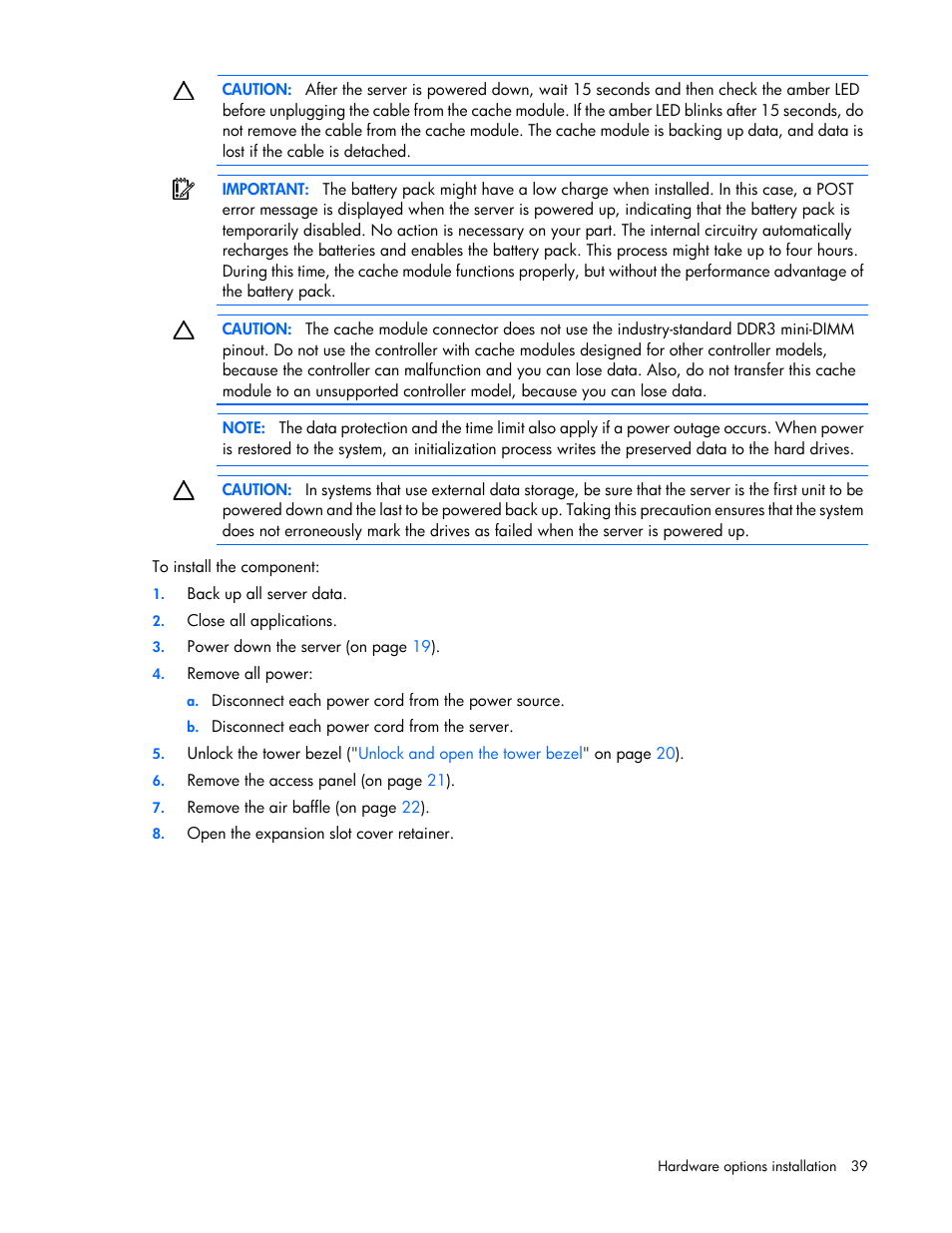 HP ProLiant ML110 G7 Server User Manual | Page 39 / 113