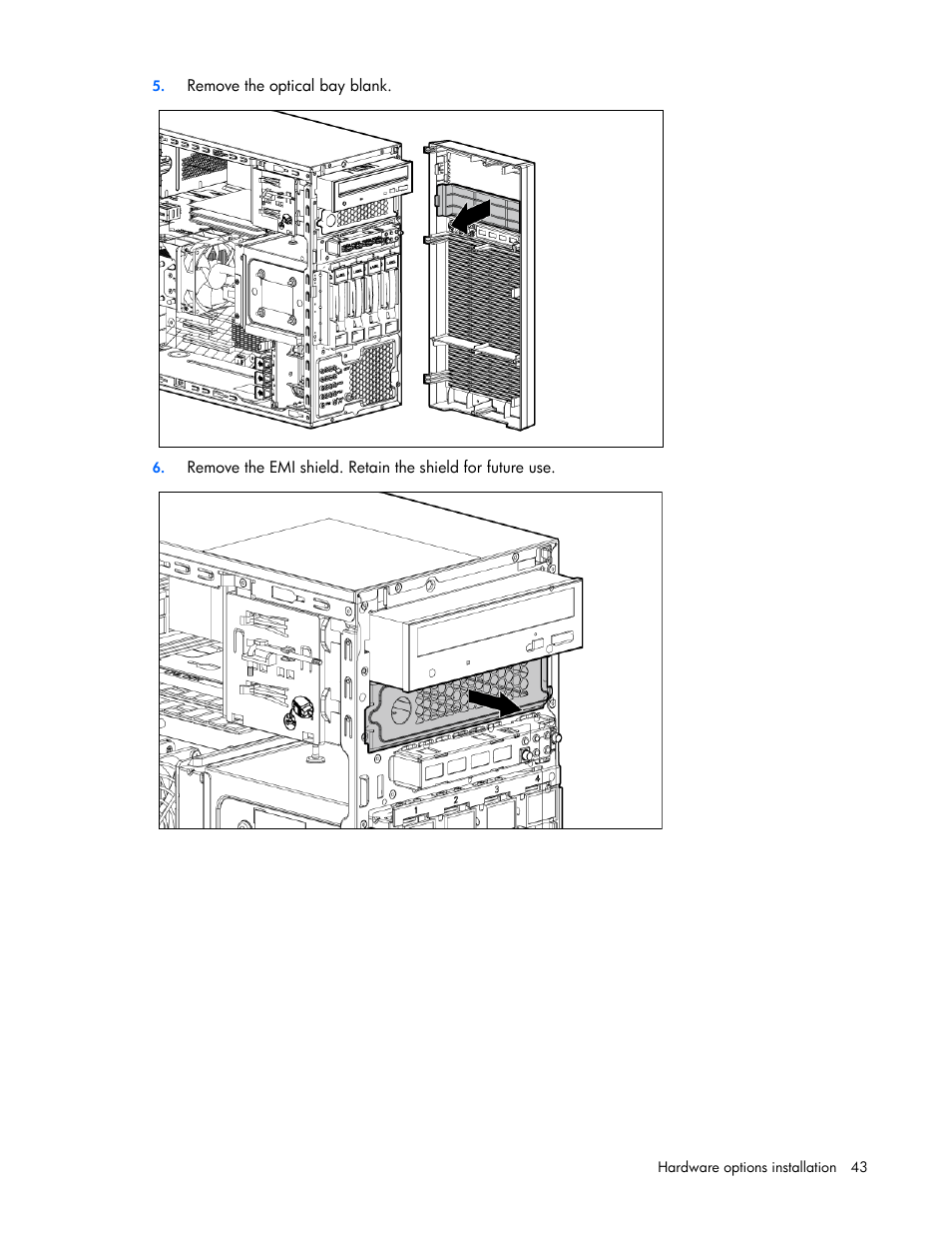 HP ProLiant ML110 G7 Server User Manual | Page 43 / 113