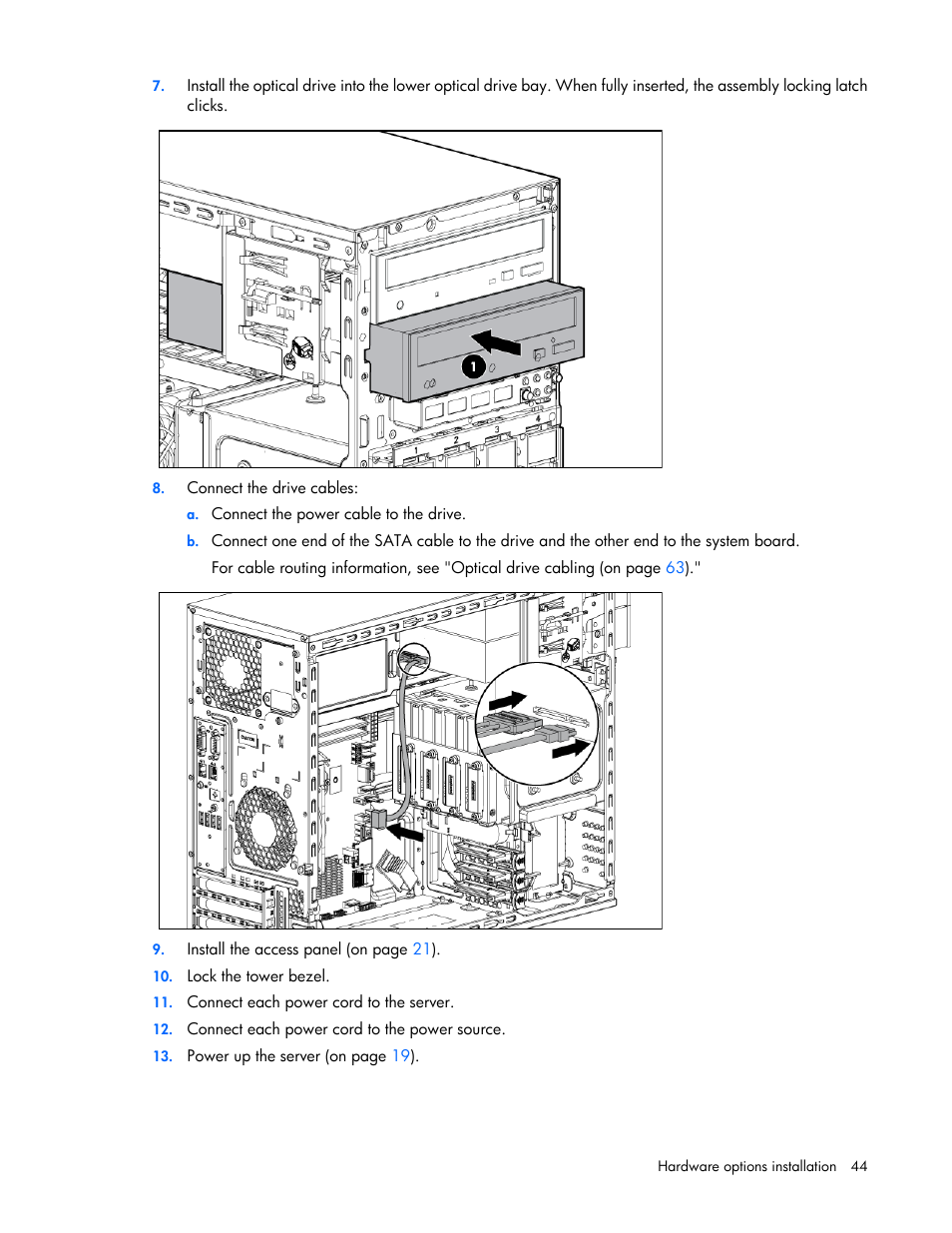 HP ProLiant ML110 G7 Server User Manual | Page 44 / 113