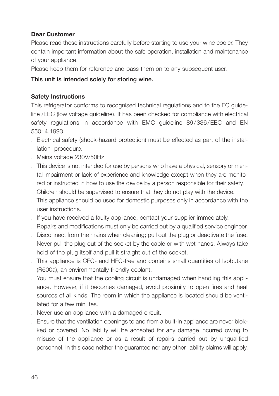 AEG SWS98820L0 User Manual | Page 46 / 104