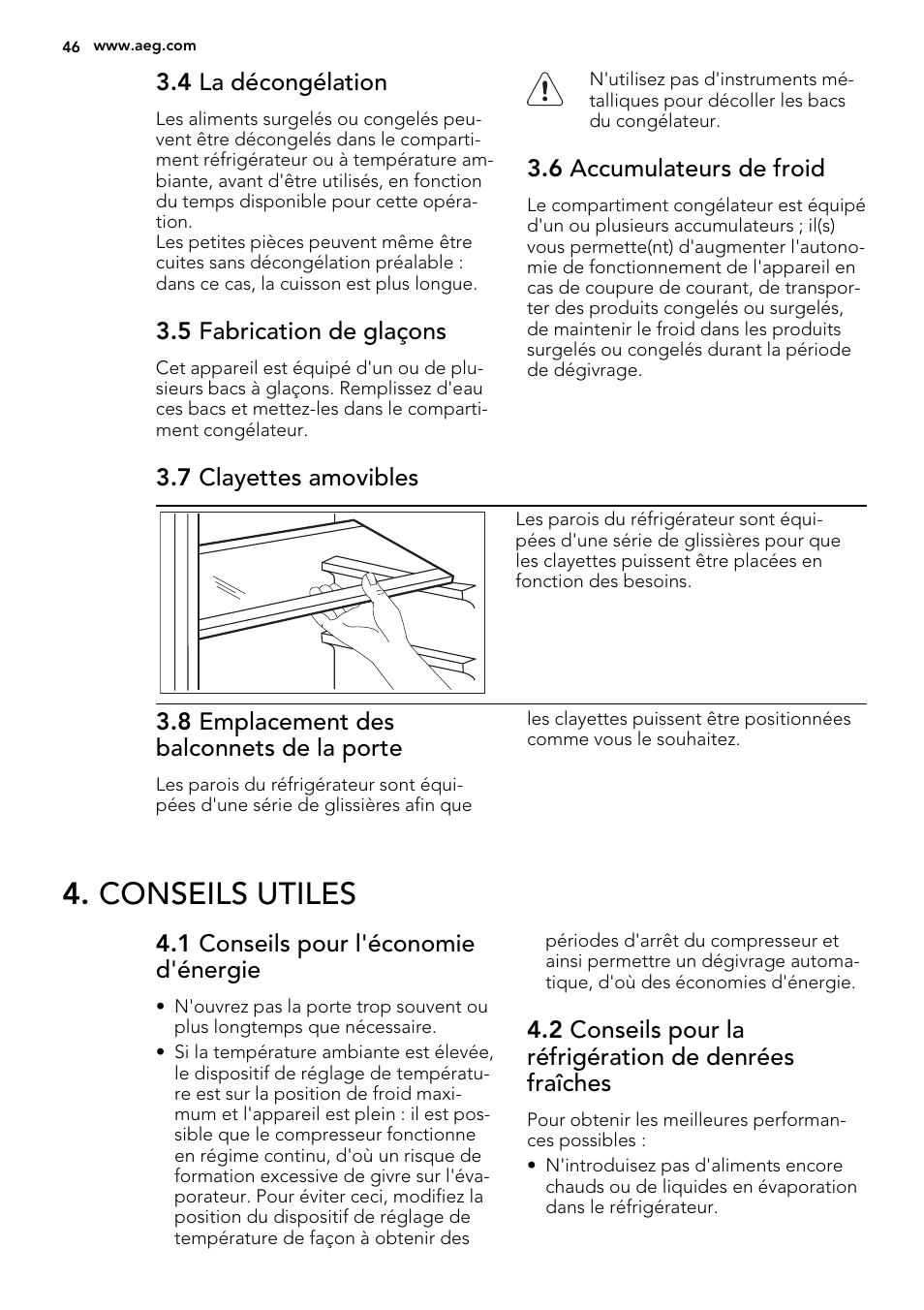 Conseils utiles | AEG SCS41800S0 User Manual | Page 46 / 84