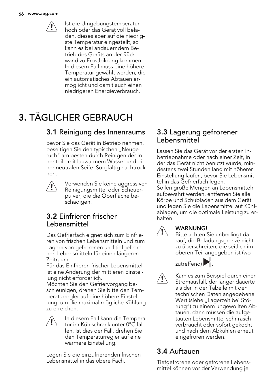Täglicher gebrauch | AEG SCS41800S0 User Manual | Page 66 / 84