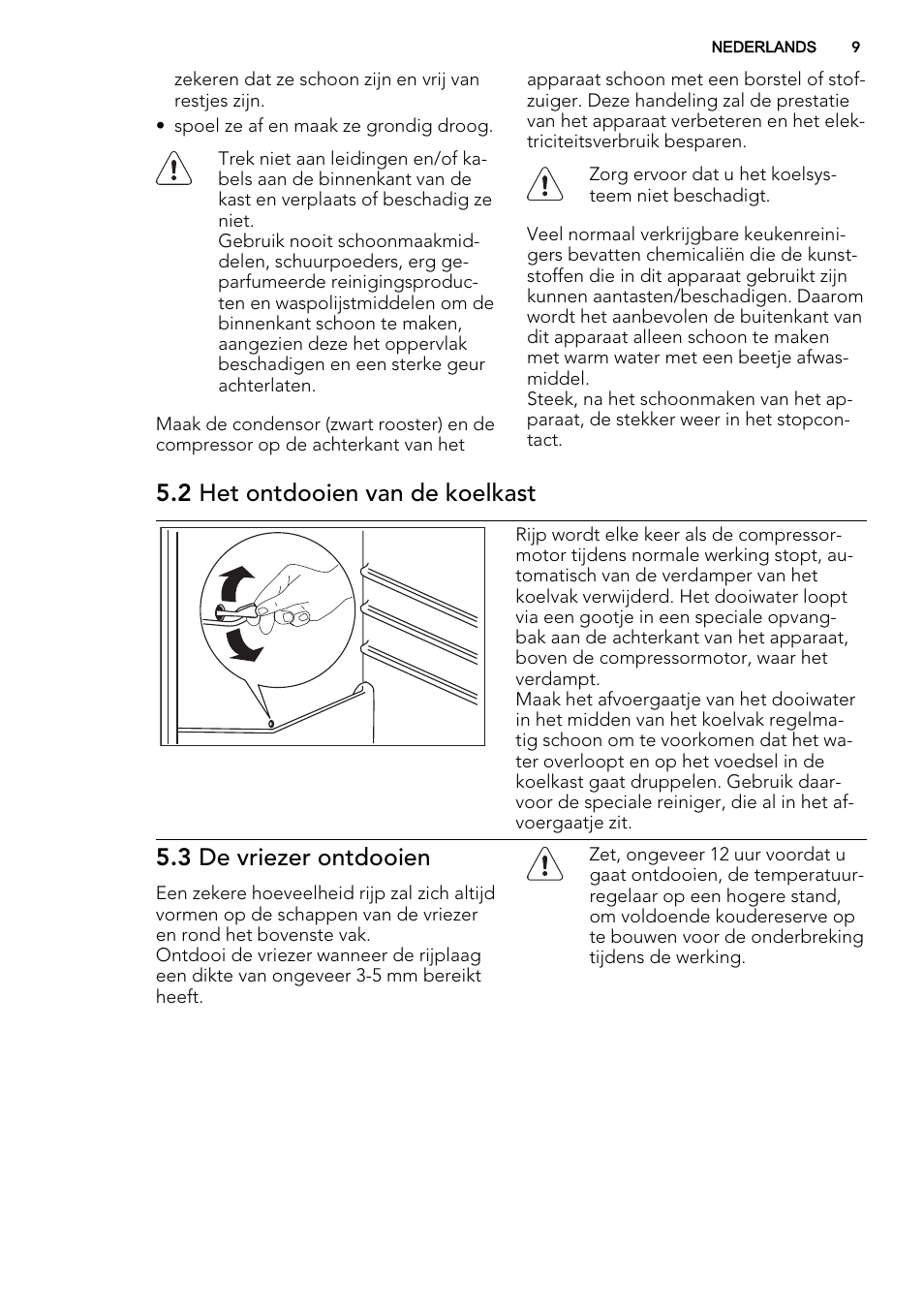 2 het ontdooien van de koelkast, 3 de vriezer ontdooien | AEG SCS41800S0 User Manual | Page 9 / 84