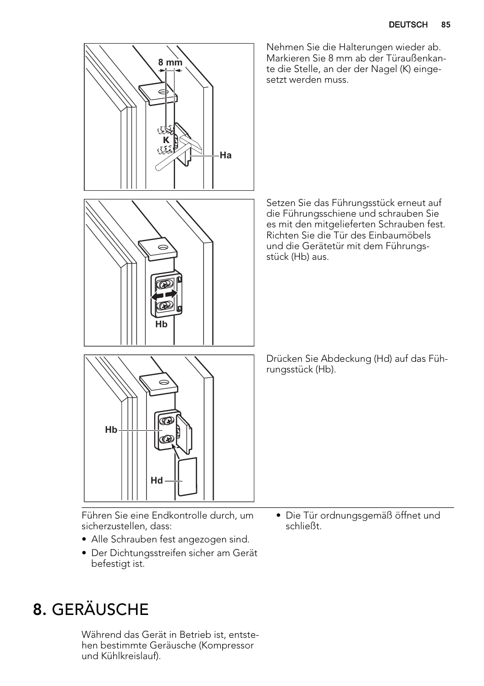 Geräusche | AEG SCS51400S1 User Manual | Page 85 / 92