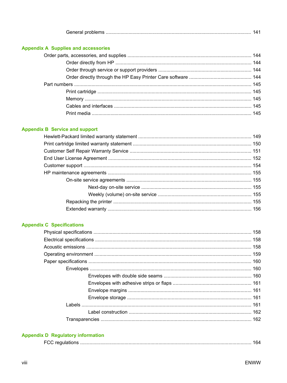 HP LaserJet 5200 Printer series User Manual | Page 10 / 212