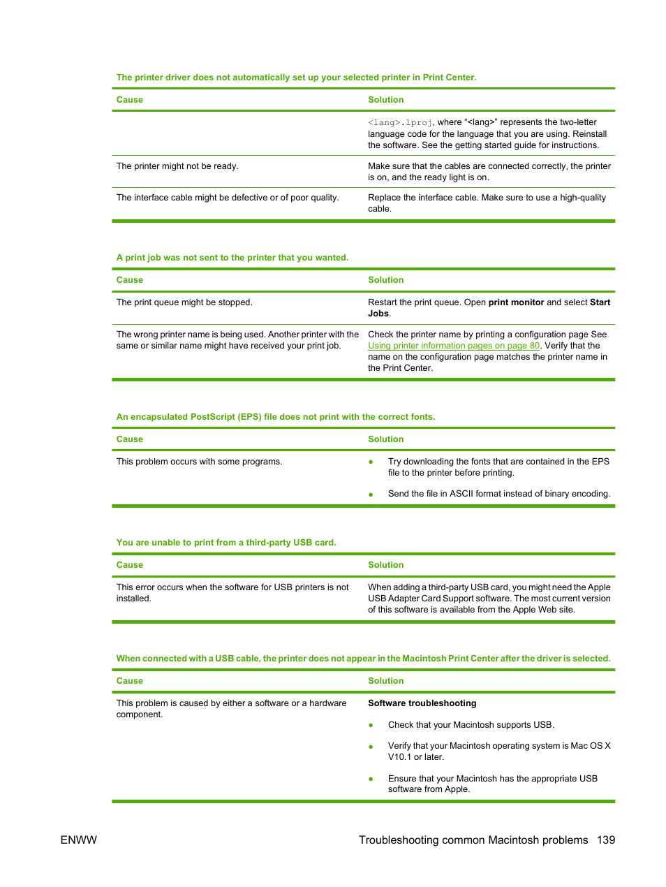 Enww troubleshooting common macintosh problems 139 | HP LaserJet 5200 Printer series User Manual | Page 151 / 212