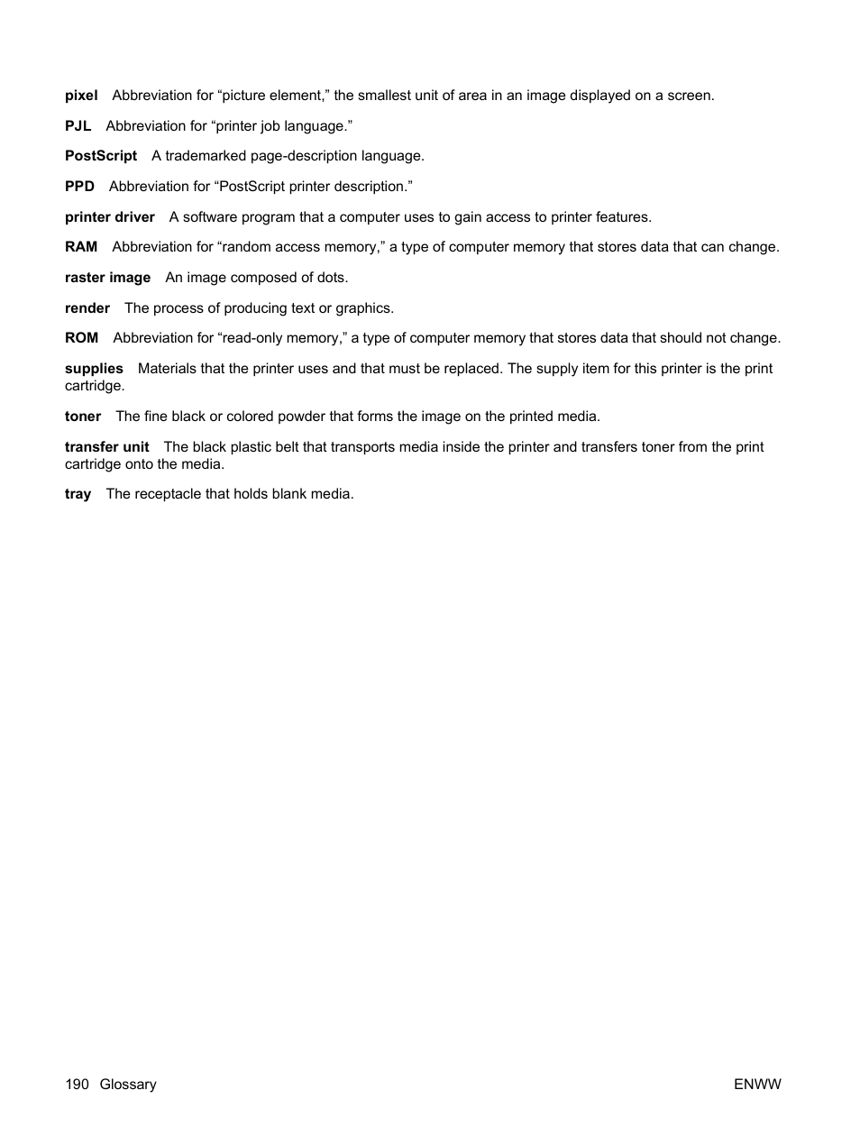 HP LaserJet 5200 Printer series User Manual | Page 202 / 212