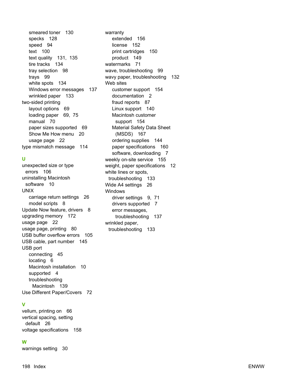 HP LaserJet 5200 Printer series User Manual | Page 210 / 212